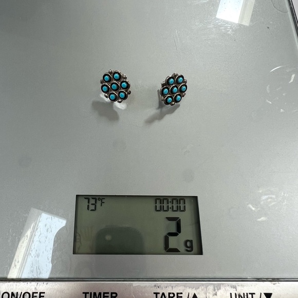 Vintage Old Pawn Zuni Turquoise Earrings - Picture 7 of 7